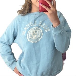 Nili Lotan Blue and Whire Eblem sweatshirt